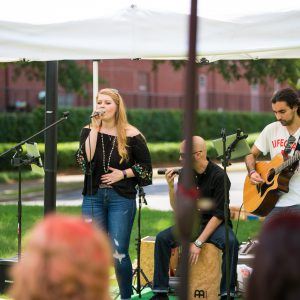 Drew Ashworth entertains the crowd gathered for Thursday Night Out on May 3, 2018