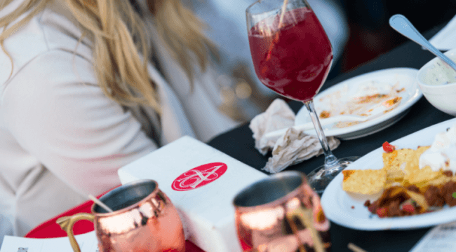 Restaurant table after person has eaten